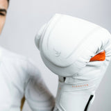 Alpha Pro MK2 Boxing Gloves White Photoshoot 4