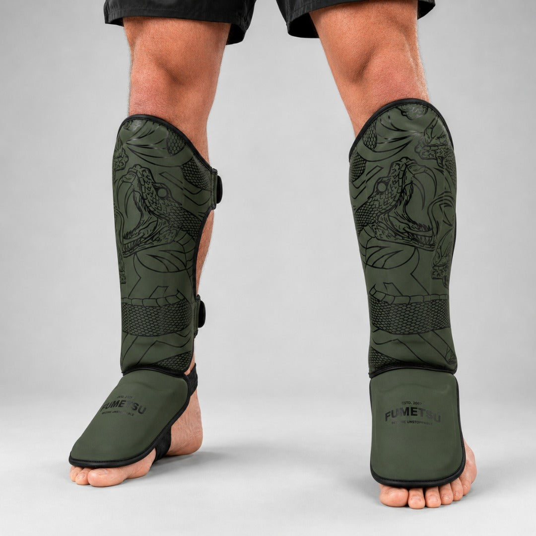 Fumetsu Anaconda Shin/Instep Guards Khaki/Black at Bytomic Trade & Wholesale 1
