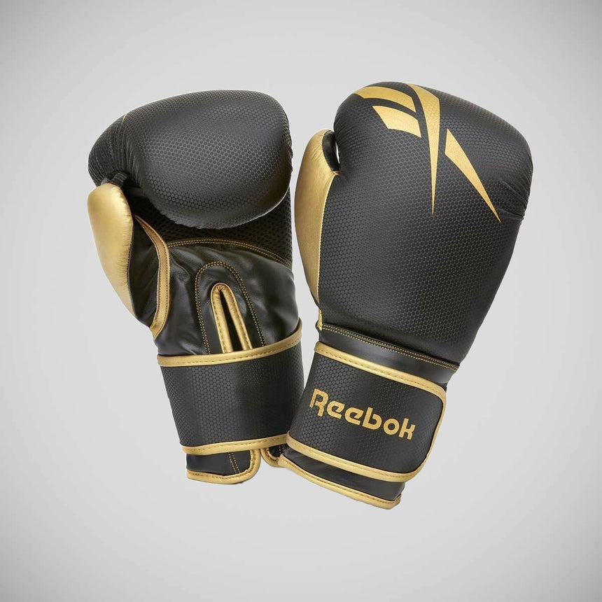 Reebok 4ft Punch Bag and Boxing Gloves Black/Gold    at Bytomic Trade and Wholesale