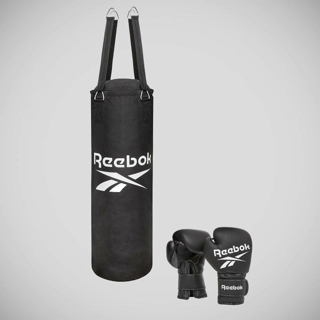 Reebok 3ft Punch Bag and Boxing Gloves Black    at Bytomic Trade and Wholesale