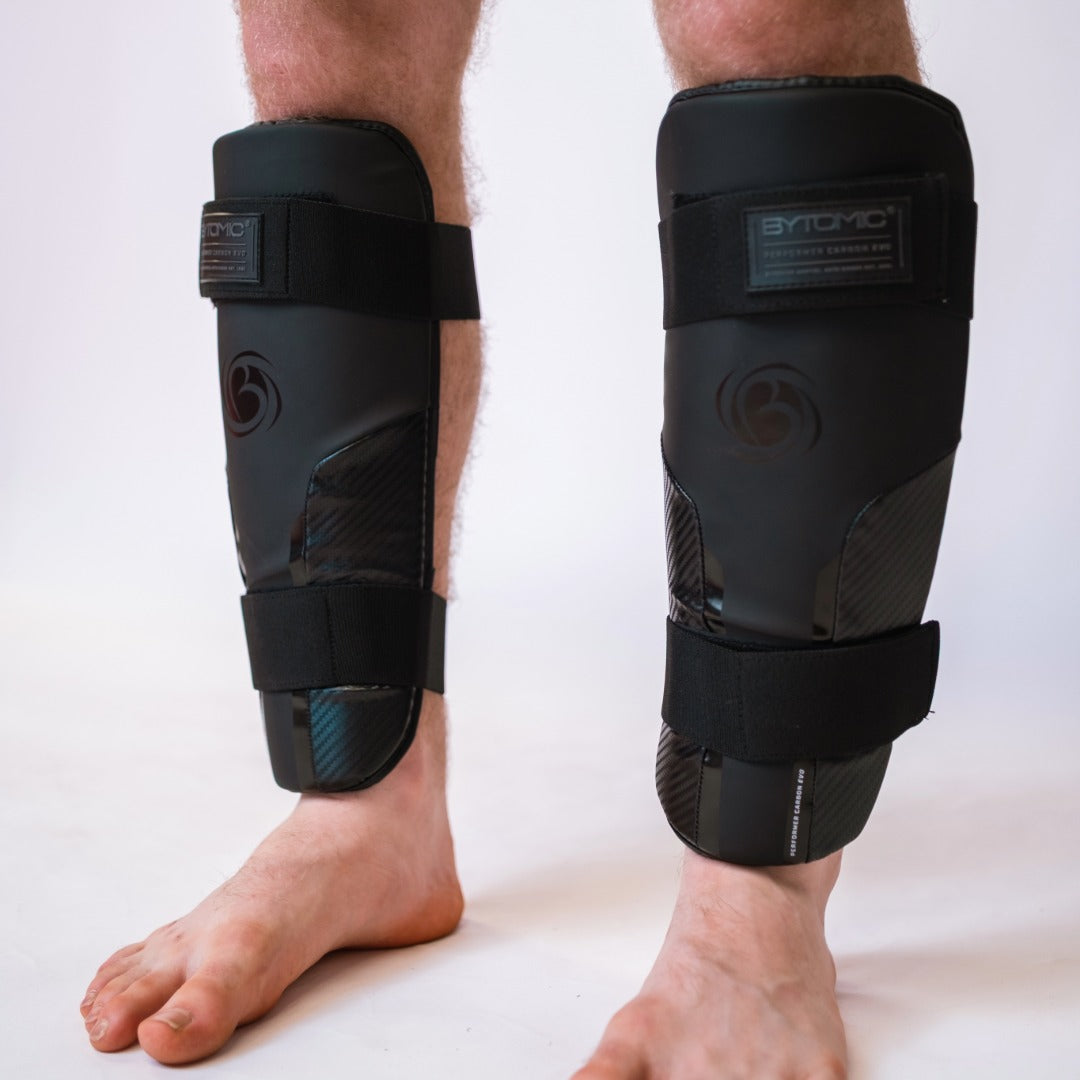 Black/Black Bytomic Performer Carbon Evo Shin Guards