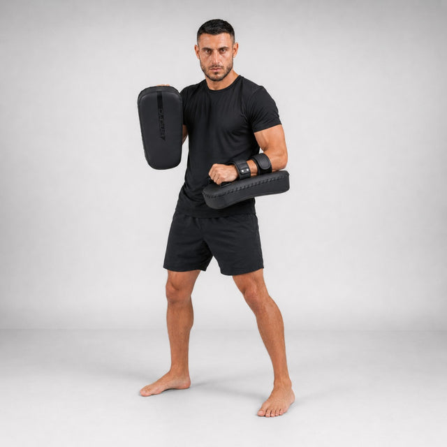 Black/Black Bytomic Red Label Curved Thai Pads at Bytomic Trade & Wholesale 1
