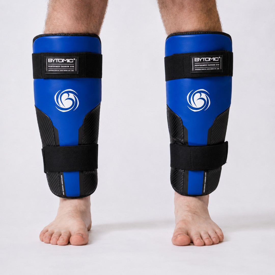 Black/Blue Bytomic Performer Carbon Evo Shin Guards