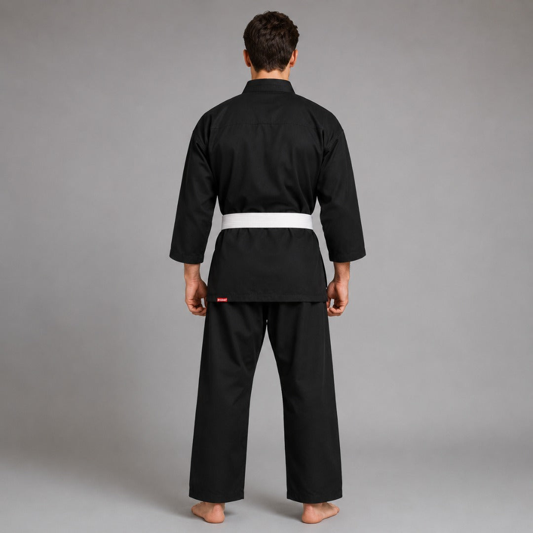 Black Bytomic Red Label 7oz Cotton Karate Uniform