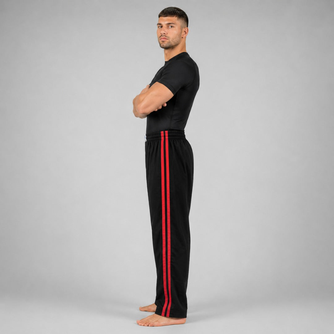 Black/Red Bytomic Adult Double Stripe Contact Pants    at Bytomic Trade and Wholesale