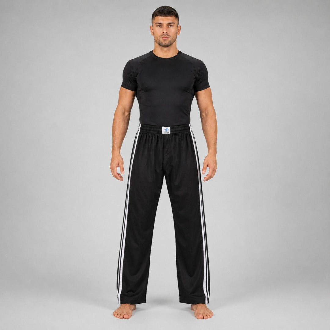Black/White Bytomic Adult Double Stripe Contact Pants