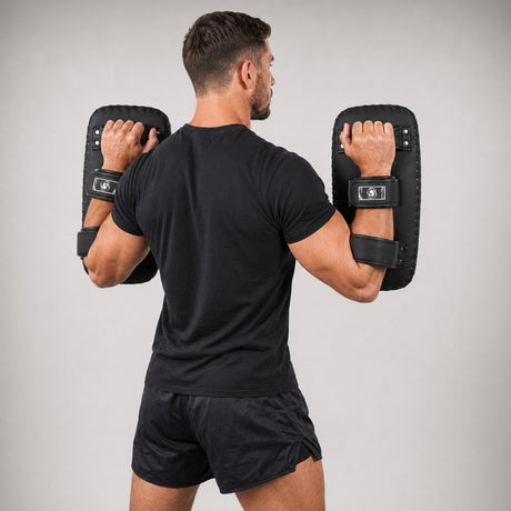 Black/White Bytomic Axis V2 Curved Thai Pads at Bytomic Trade & Wholesale 2