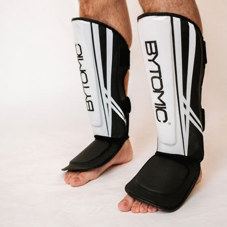 Black/White Bytomic Axis V2 Shin Instep Guards