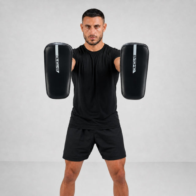 Black/White Bytomic Red Label Curved Thai Pads at Bytomic Trade & Wholesale