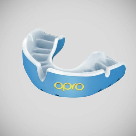 Sky Blue/Pearl Opro Junior Gold Gen 4 Mouth Guard    at Bytomic Trade and Wholesale