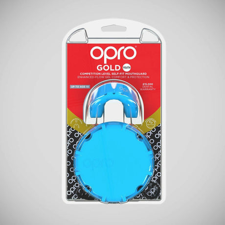 Sky Blue/Pearl Opro Junior Gold Gen 4 Mouth Guard    at Bytomic Trade and Wholesale