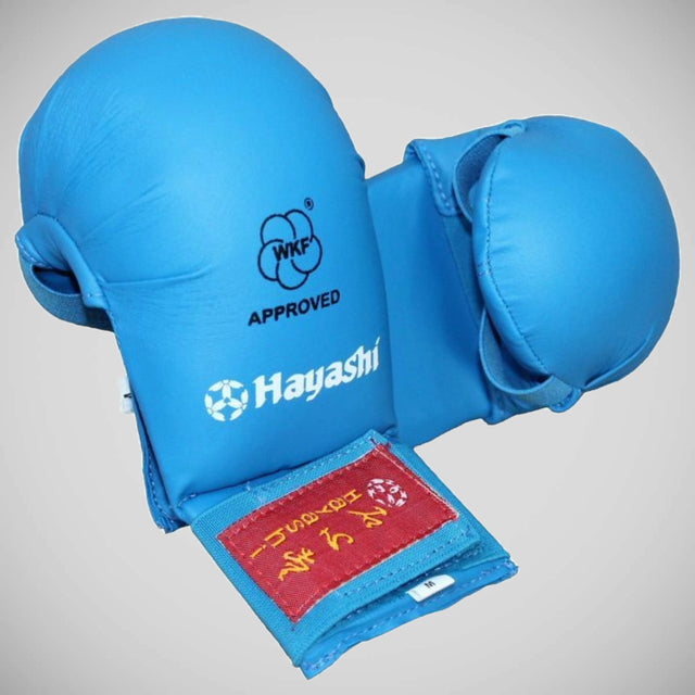 Hayashi Tsuki WKF Approved Karate Mitts Blue    at Bytomic Trade and Wholesale