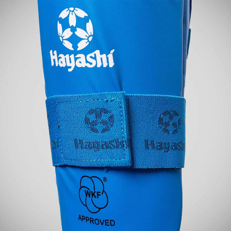 Hayashi WKF Approved Karate Shin-Instep Guard Blue    at Bytomic Trade and Wholesale