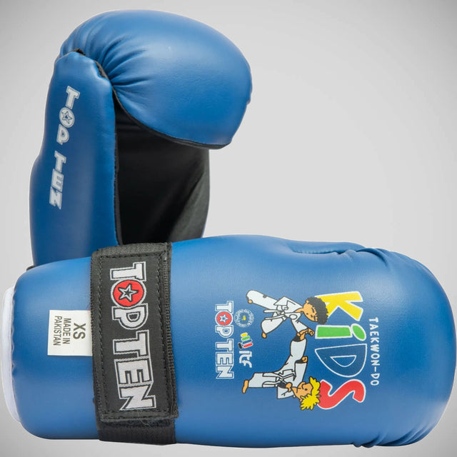 Blue Top Ten Kids Generation ITF Pointfighter Gloves    at Bytomic Trade and Wholesale