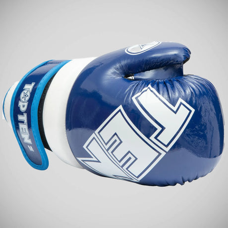 Blue/White Top Ten Glossy Block Pointfighter Gloves    at Bytomic Trade and Wholesale