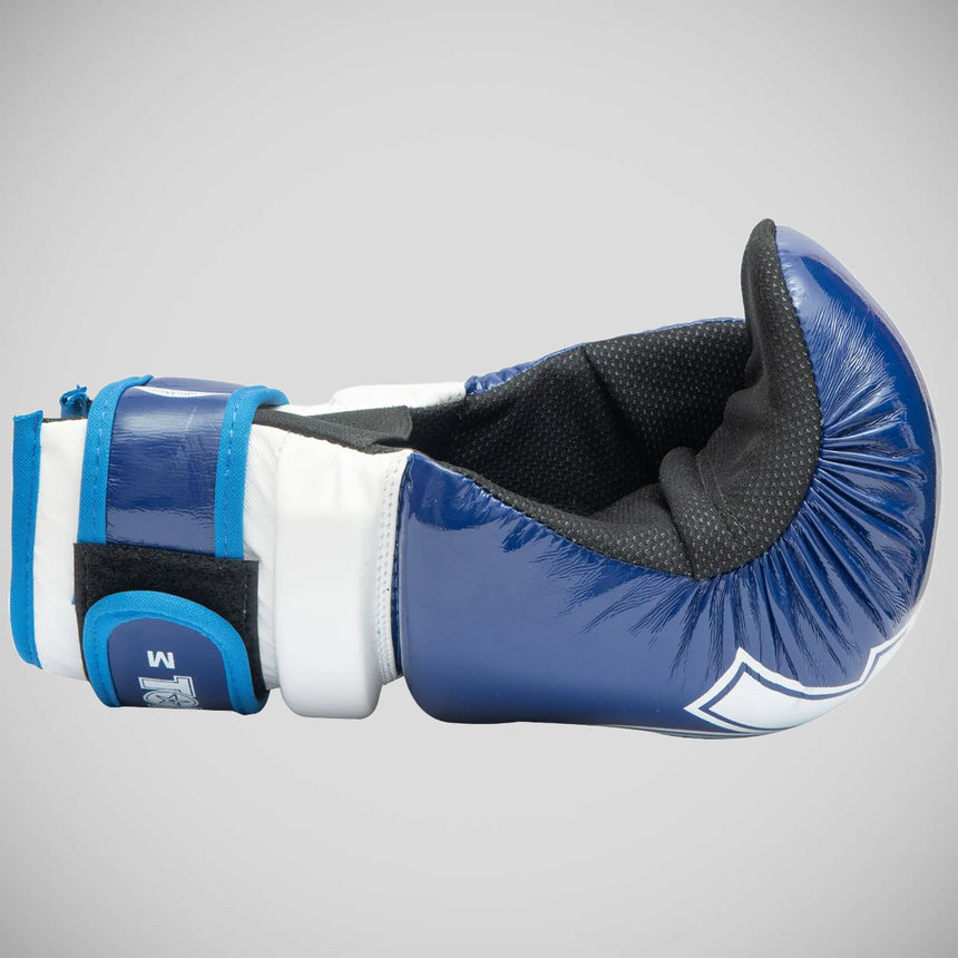 Blue/White Top Ten Glossy Block Pointfighter Gloves    at Bytomic Trade and Wholesale