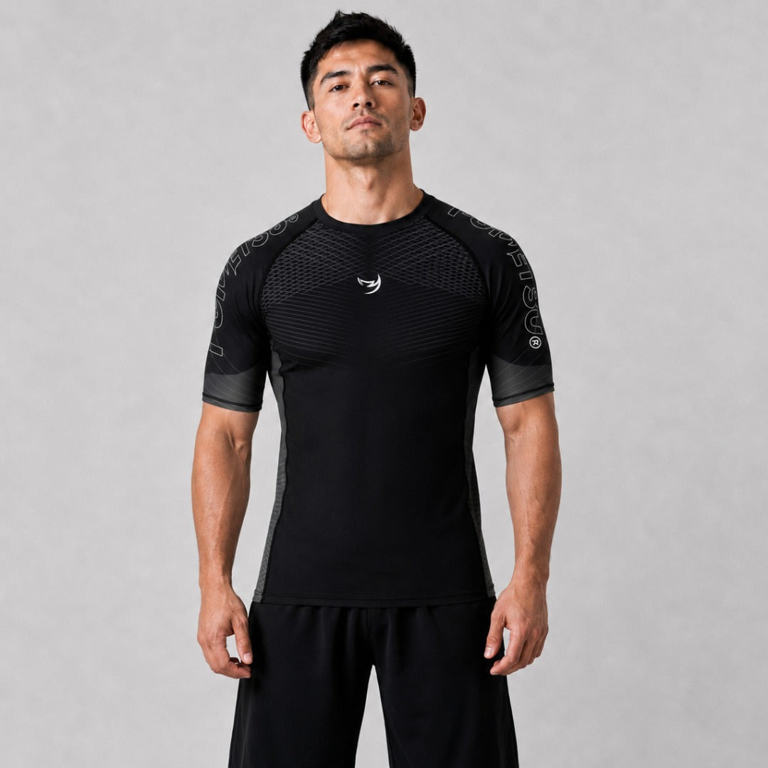 Fumetsu Competitor MK2 Short Sleeve Rash Guard Black/Black