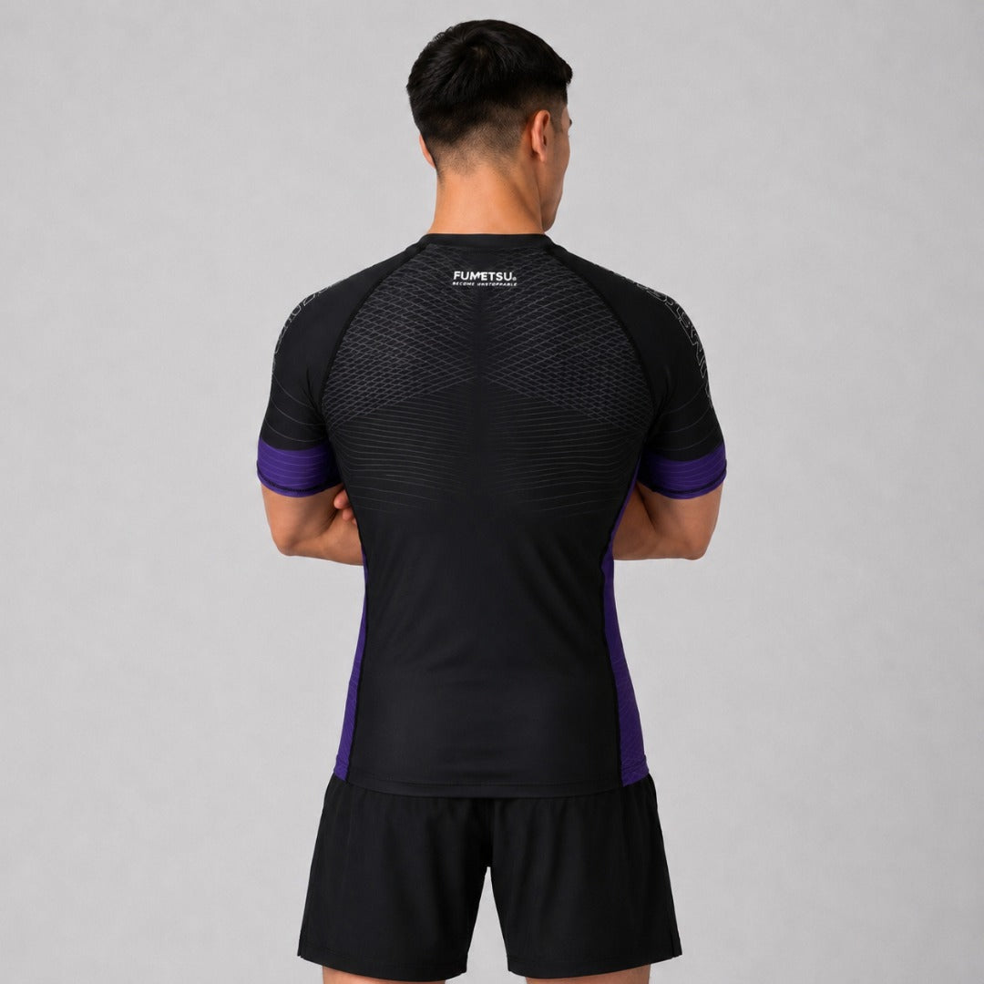 Fumetsu Competitor MK2 Short Sleeve Rash Guard Black/Purple