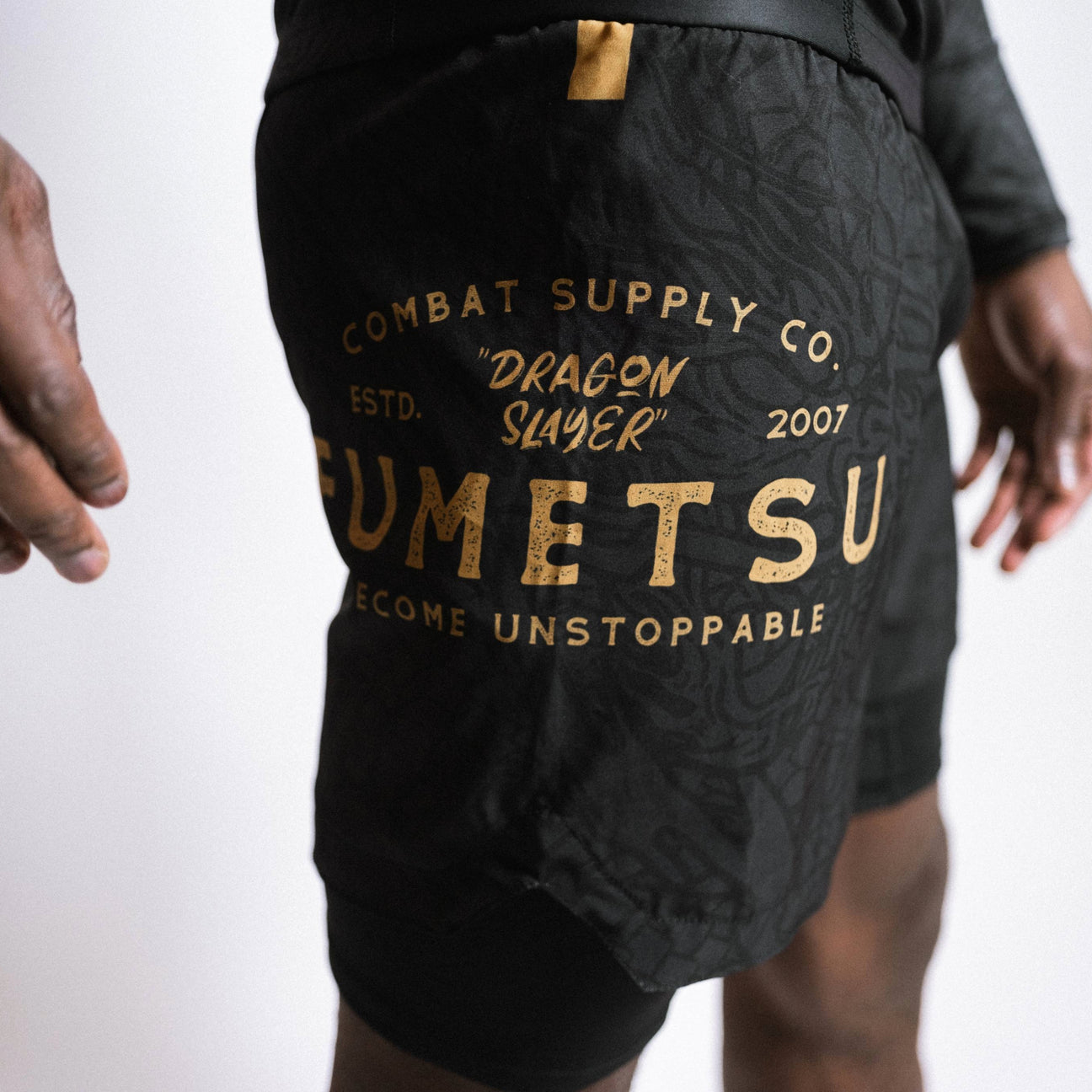 Fumetsu Dragon Slayer Dual Layer Shorts Black/Gold at Bytomic Trade and Wholesale