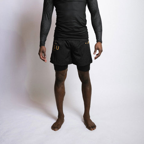 Fumetsu Dragon Slayer Dual Layer Shorts Black/Gold at Bytomic Trade and Wholesale