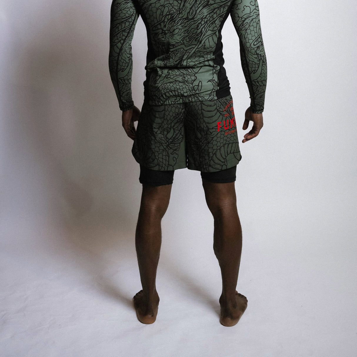 Fumetsu Dragon Slayer Dual Layer Shorts Khaki/Orange at Bytomic Trade and Wholesale