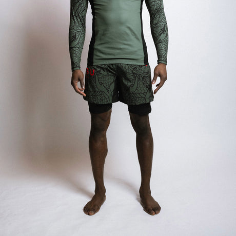 Fumetsu Dragon Slayer Dual Layer Shorts Khaki/Orange at Bytomic Trade and Wholesale