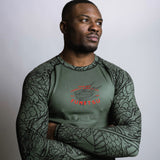 Fumetsu Dragon Slayer Long Sleeve Rash Guard Khaki/Orange at Bytomic Trade and Wholesale