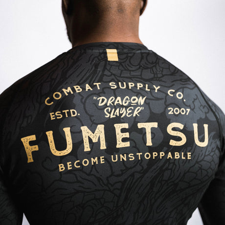 Fumetsu Dragon Slayer Long Sleeve Rash Guard Black/Gold at Bytomic Trade and Wholesale