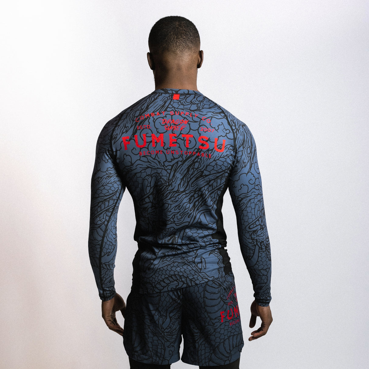 Fumetsu Dragon Slayer Long Sleeve Rash Guard Blue/Black/Red at Bytomic Trade and Wholesale