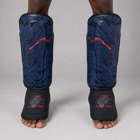 Fumetsu Dragon Slayer Shin Guards Blue/Black/Red at Bytomic Trade & Wholesale 1