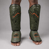 Fumetsu Dragon Slayer Shin Guards Khaki/Orange at Bytomic Trade & Wholesale 1