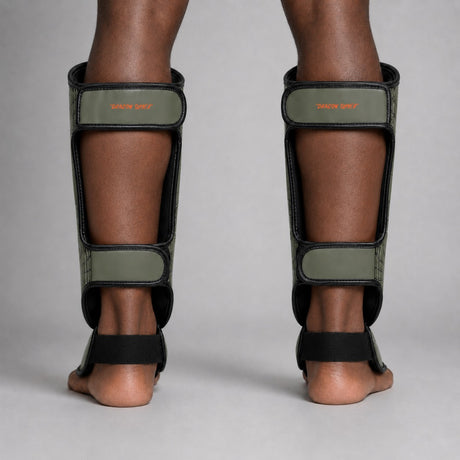 Fumetsu Dragon Slayer Shin Guards Khaki/Orange at Bytomic Trade & Wholesale 2