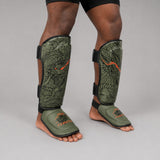 Fumetsu Dragon Slayer Shin Guards Khaki/Orange at Bytomic Trade & Wholesale 3