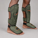 Fumetsu Dragon Slayer Shin Guards Khaki/Orange at Bytomic Trade & Wholesale 4