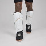 Fumetsu Dragon Slayer Shin Guards White/Black/Gold at Bytomic Trade & Wholesale 2