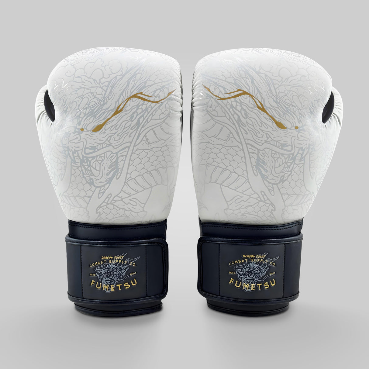 Fumetsu Dragon Slayer Boxing Gloves White/Black/Gold at Bytomic Trade and Wholesale