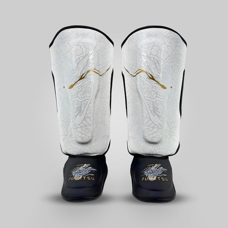 Fumetsu Dragon Slayer Shin Guards White/Black/Gold at Bytomic Trade and Wholesale