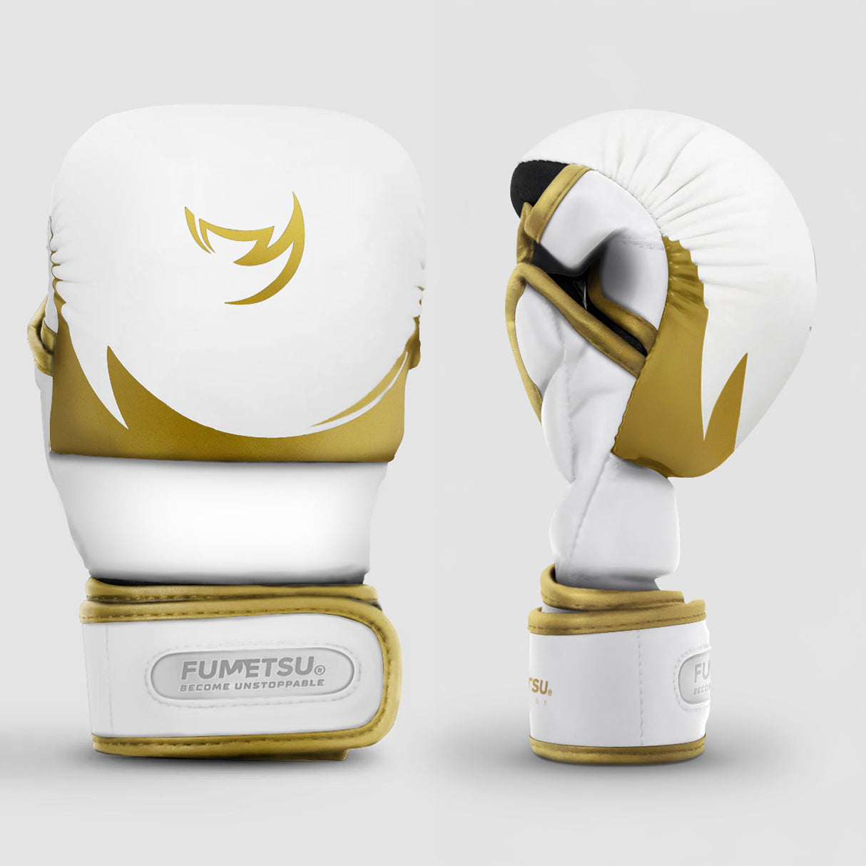 Fumetsu Ghost S3 MMA Sparring Gloves White/Gold at Bytomic Trade and Wholesale