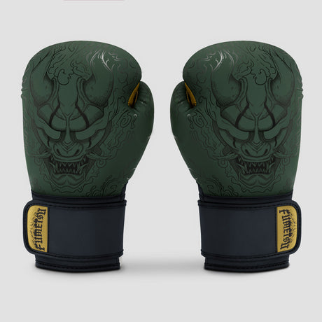 Fumetsu Oni Boxing Gloves Khaki/Black/Gold at Bytomic Trade and Wholesale
