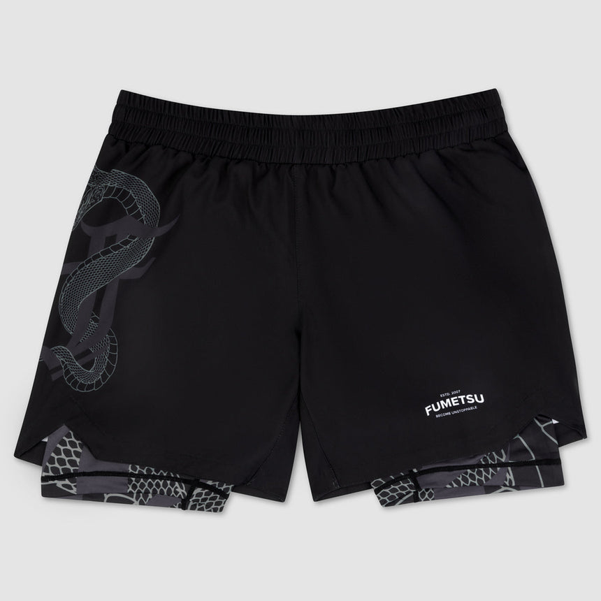 Fumetsu Anaconda Dual Layer Fight Shorts Black/Khaki    at Bytomic Trade and Wholesale