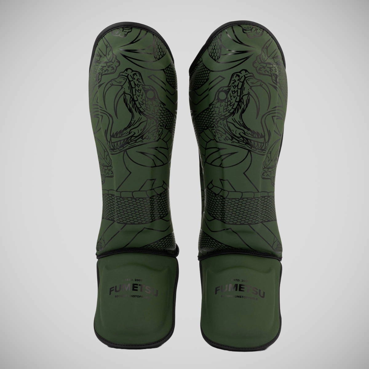 Fumetsu Anaconda Shin/Instep Guards Khaki/Black    at Bytomic Trade and Wholesale