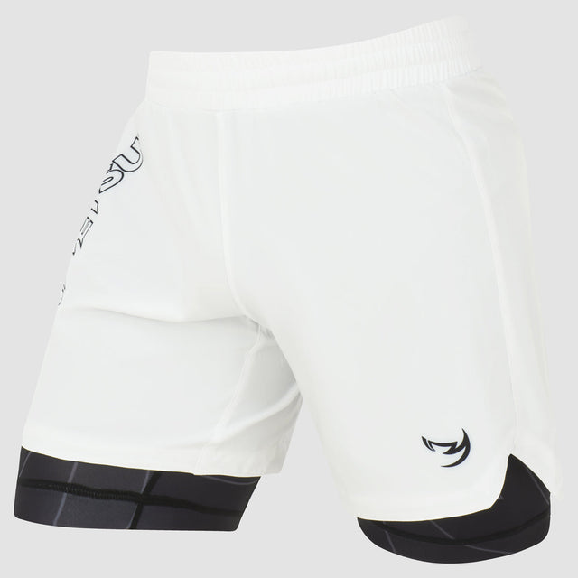 White/Black Fumetsu Icon Dual Layer Fight Shorts    at Bytomic Trade and Wholesale