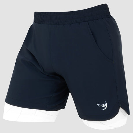 Navy/White Fumetsu Icon Dual Layer Training Shorts    at Bytomic Trade and Wholesale