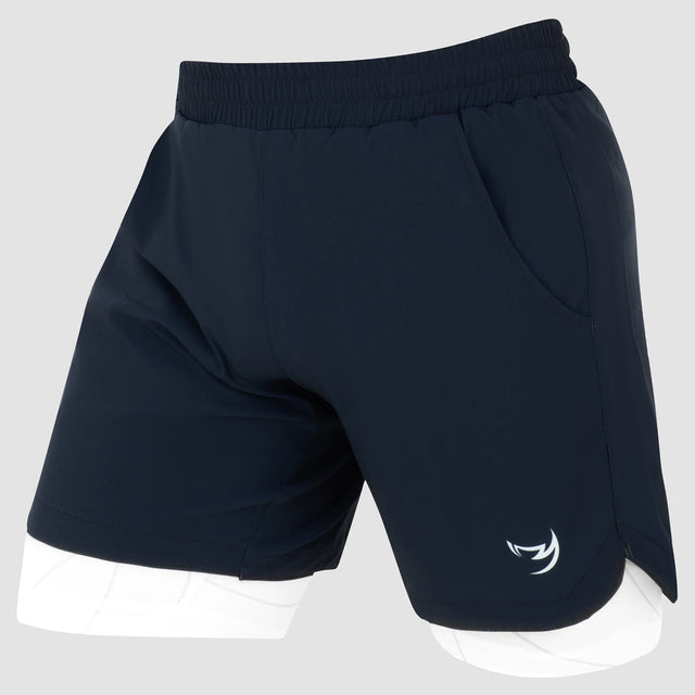 Fumetsu Icon Dual Layer Training Shorts Navy/White    at Bytomic Trade and Wholesale