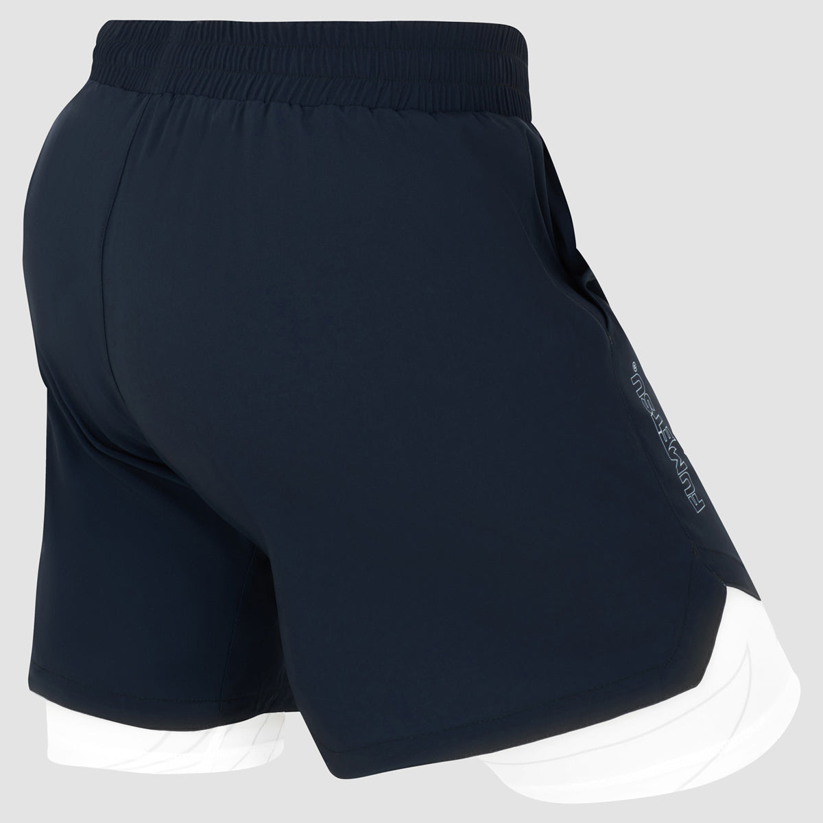 Fumetsu Icon Dual Layer Training Shorts Navy/White    at Bytomic Trade and Wholesale