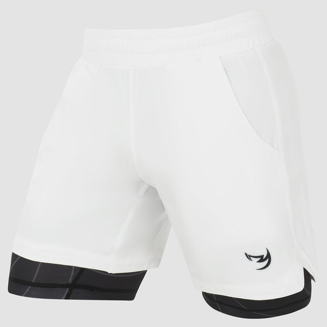 Fumetsu Icon Dual Layer Training Shorts White/Black    at Bytomic Trade and Wholesale