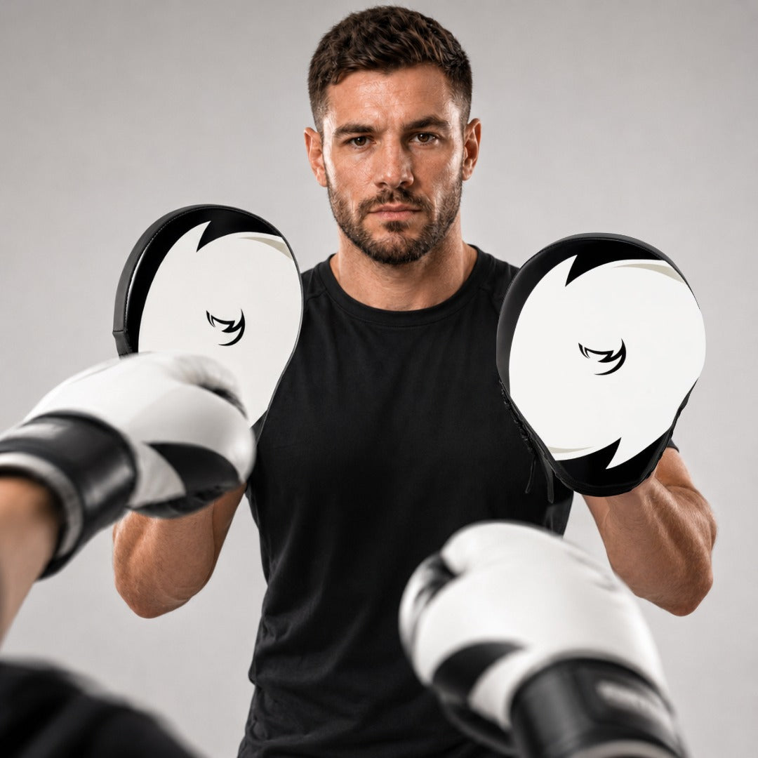 Fumetsu Ghost S3 Boxing Focus Mitts White/Black/Grey at Bytomic Trade & Wholesale 3