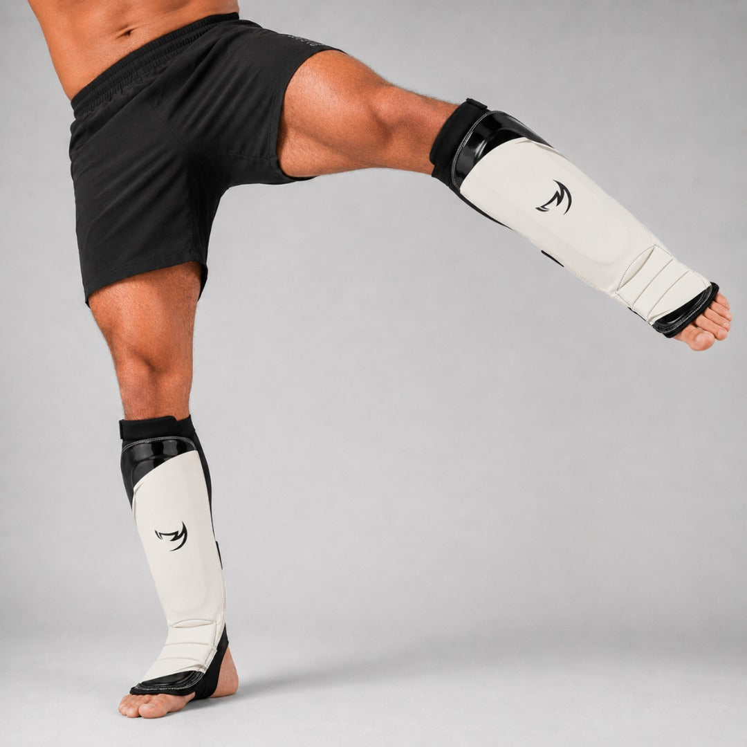 Fumetsu Ghost S3 MMA Shin Guards White/Black/Grey at Bytomic Trade & Wholesale 2