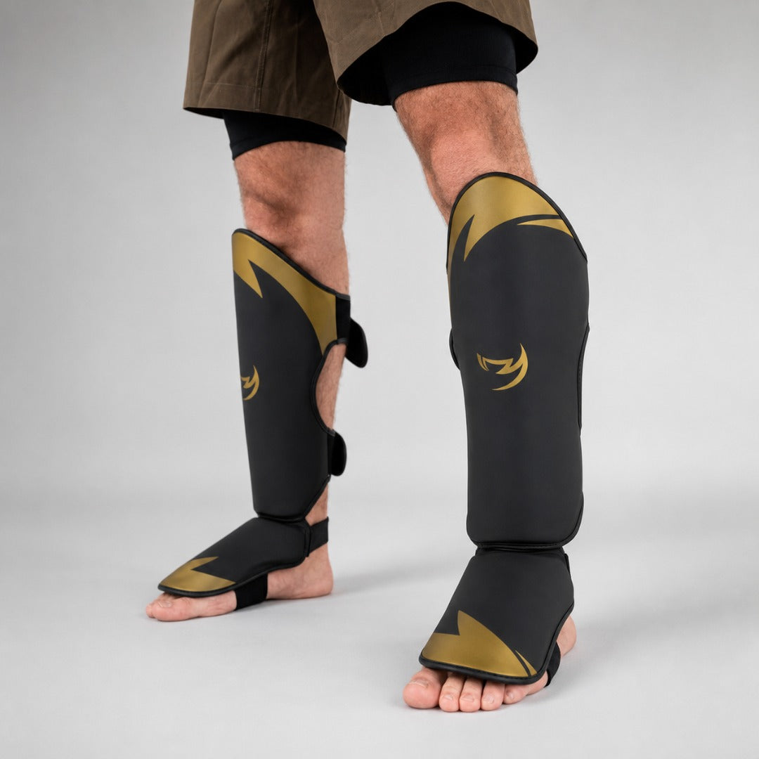 Fumetsu Ghost S3 Thai Shin Guards Black/Gold at Bytomic Trade & Wholesale 1