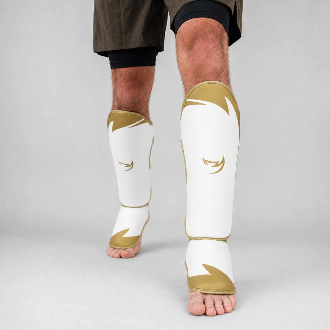 Fumetsu Ghost S3 Thai Shin Guards White/Gold at Bytomic Trade & Wholesale 2